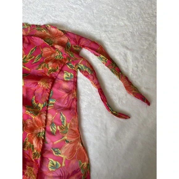 Beach Riot Pink Floral Sarong Women OS Wrap Skirt Polyester Resort Swim Tropical - Picture 12 of 12